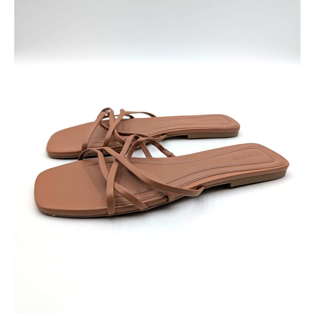 Open Edit Korva Slip-On Slide Sandal Open Toe Women's Brown Size US8.5M EU39